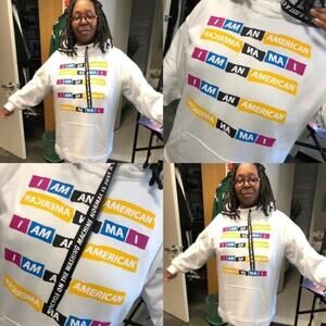 NWT! Dubgee I Am An American Pullover Hoodie Sweater